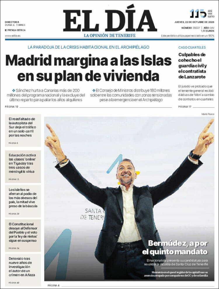 Portada de El Día (Spain)