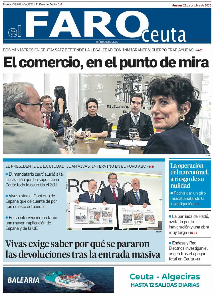 Portada de El Faro de Ceuta (Espa&ntilde;a)