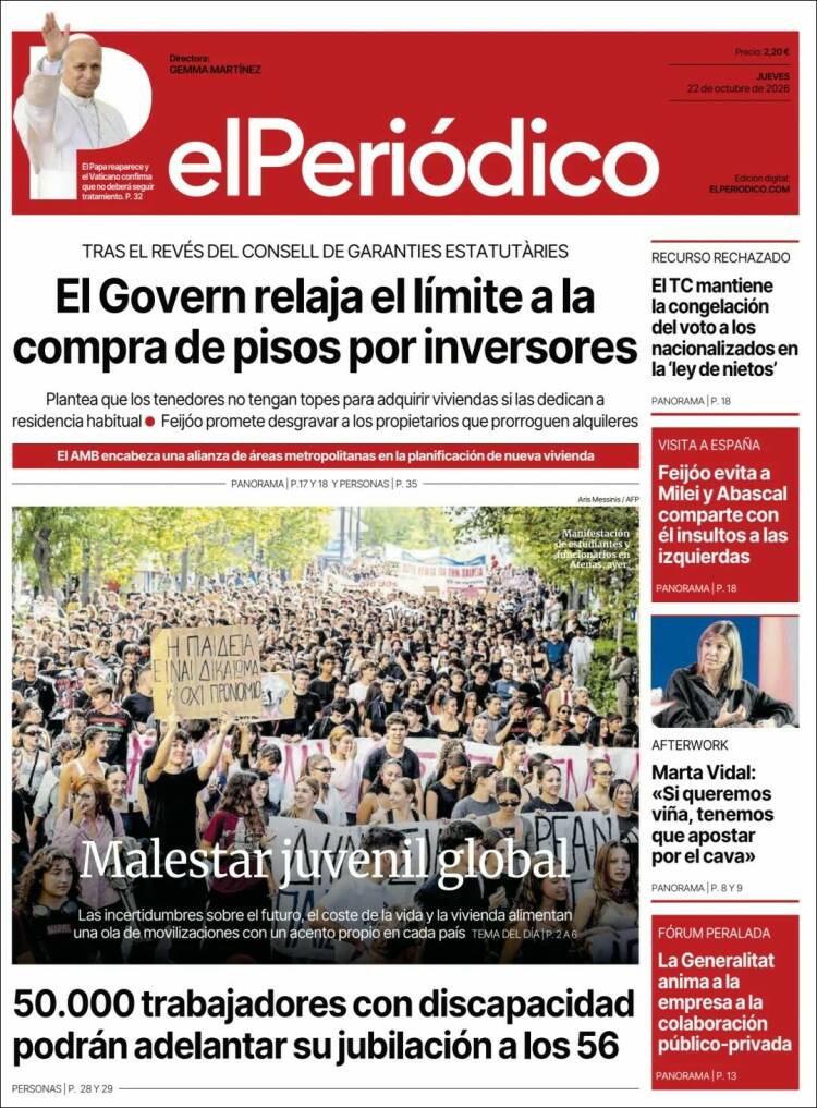 Portada de El Periódico (Espa&ntilde;a)
