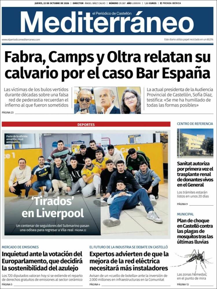 Portada de El Periódico Mediterraneo (Spain)