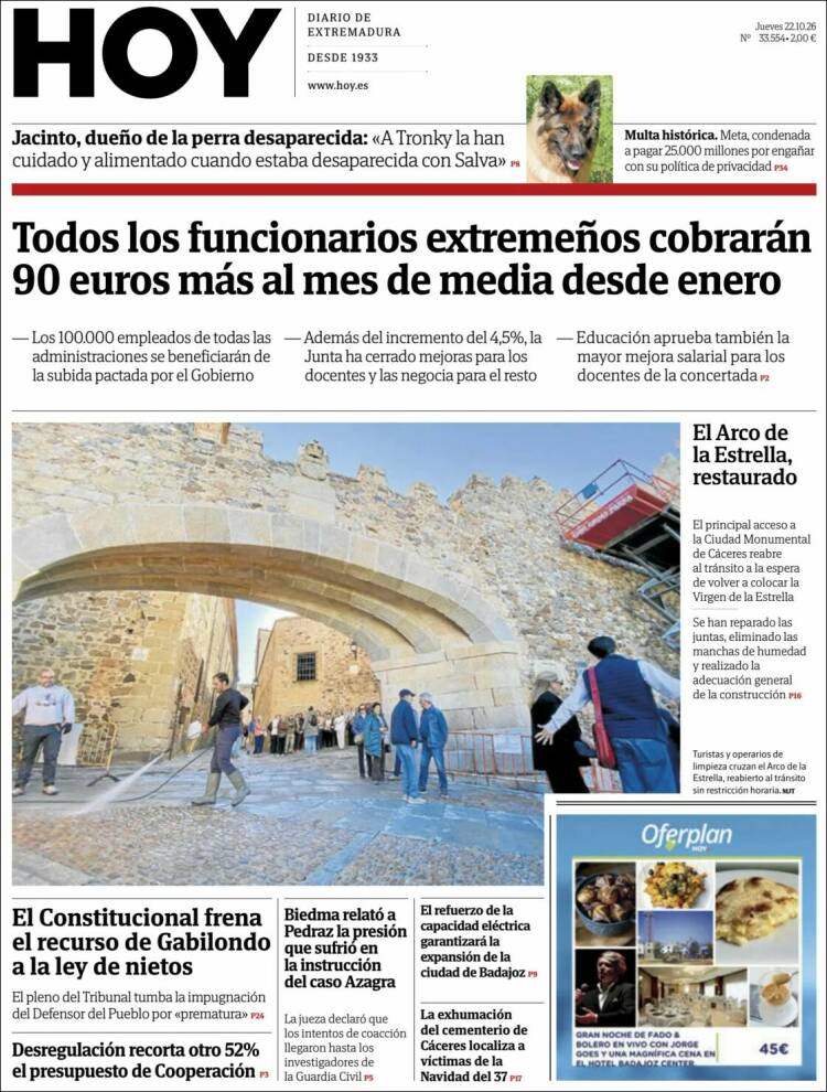 Portada de Hoy - Caceres (Spain)