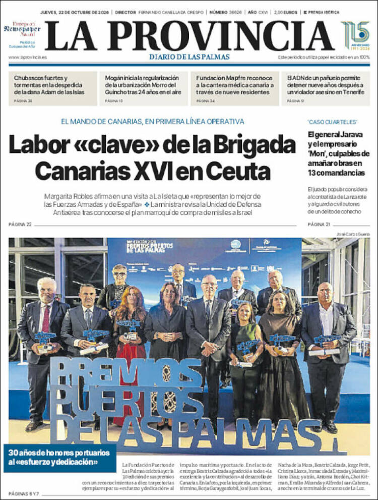 Portada de La Provincia (Espa&ntilde;a)