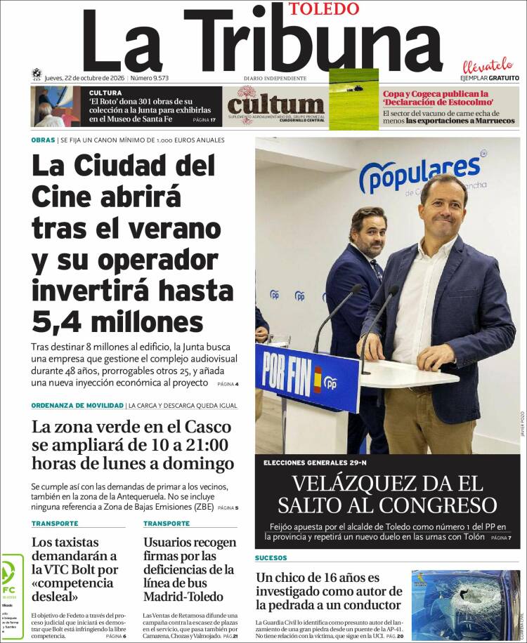 Portada de La Tribuna de Toledo (Spain)