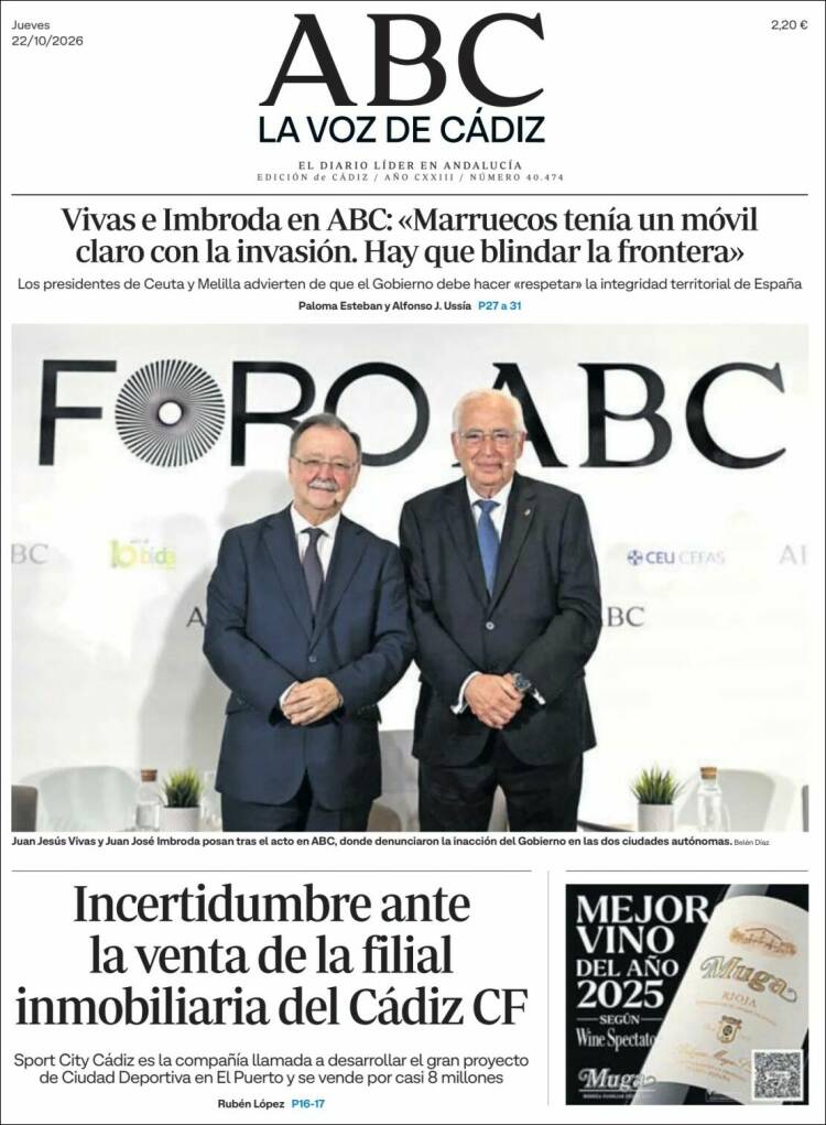 Portada de La Voz de Cádiz (Spain)