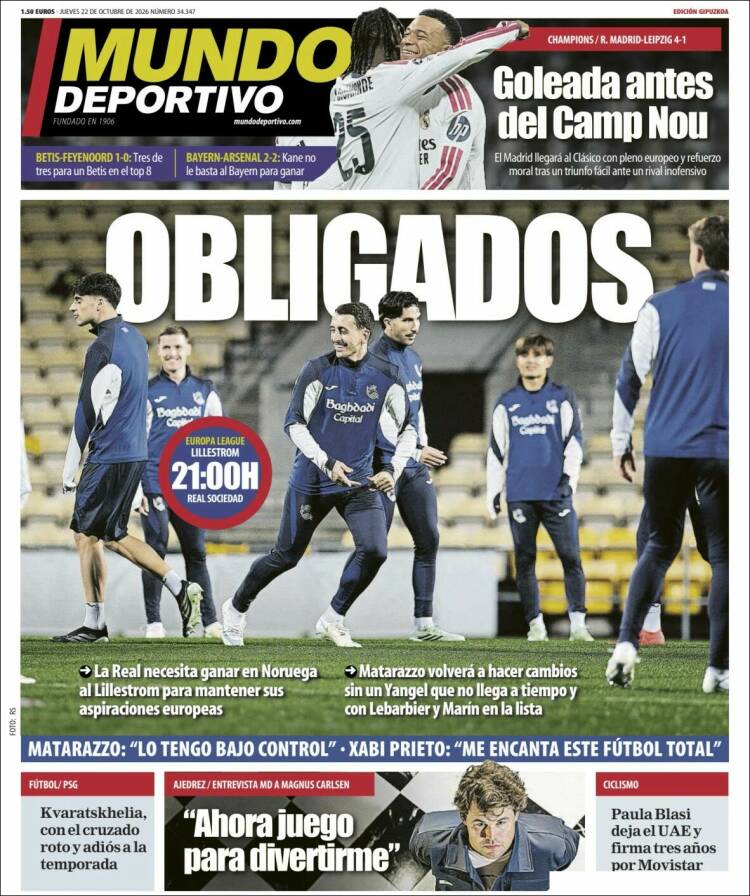 Portada de Mundo Deportivo Gipuzkoa (Espa&ntilde;a)