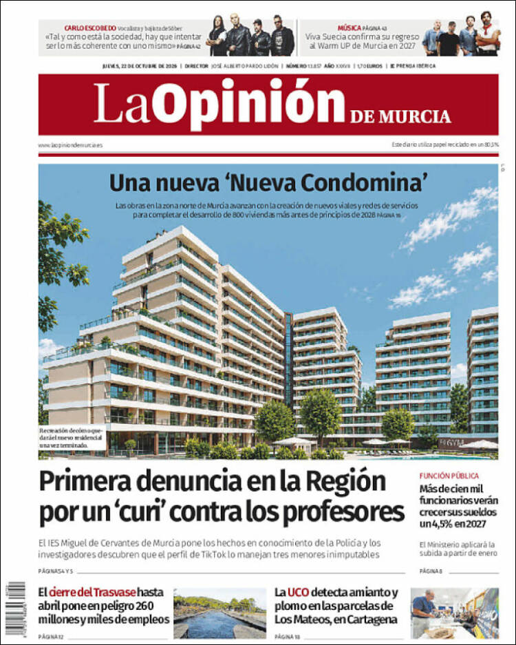 Portada de La Opinión de Murcia (Spain)