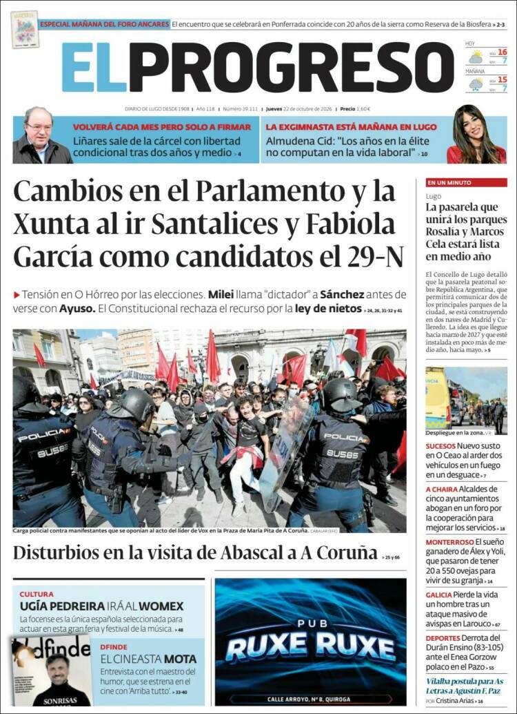 Portada de El Progreso (Spain)
