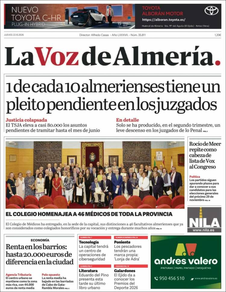 Portada de La Voz de Almería (Spain)