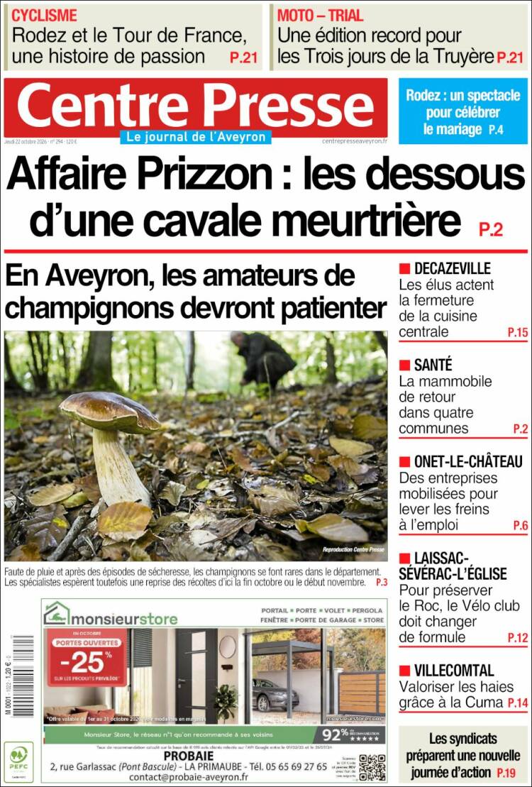 Portada de Centre Presse (France)