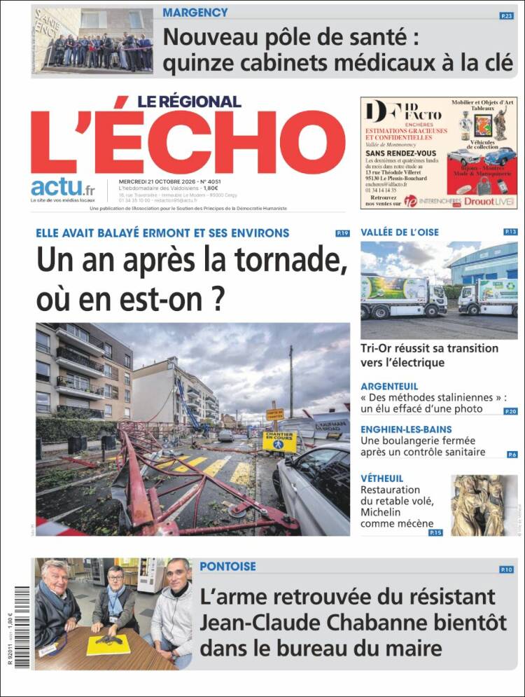 Portada de L'Echo de la Haute-Vienne (France)