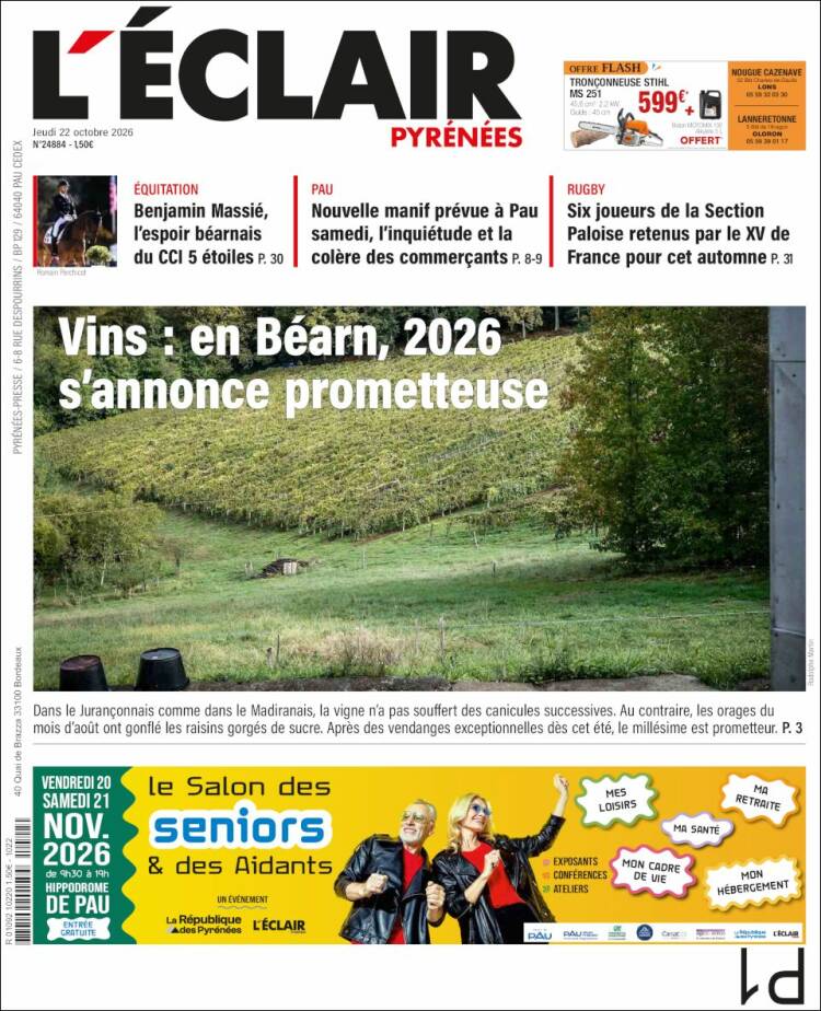 Portada de L'Eclair des Pyrénées (France)
