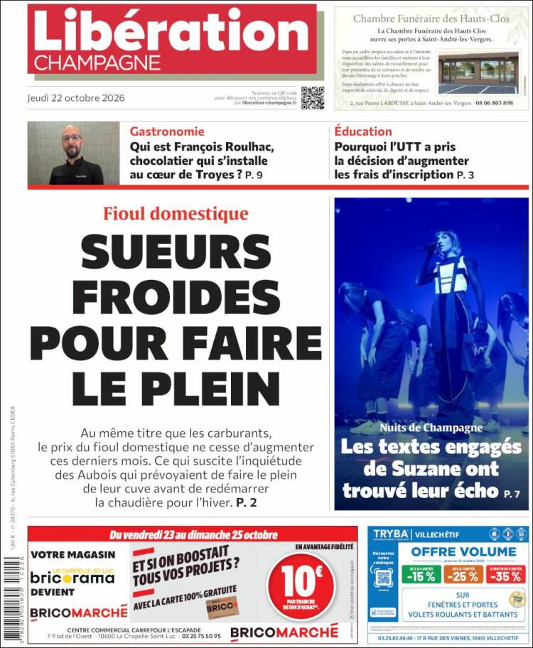 Portada de Libération Champagne (France)