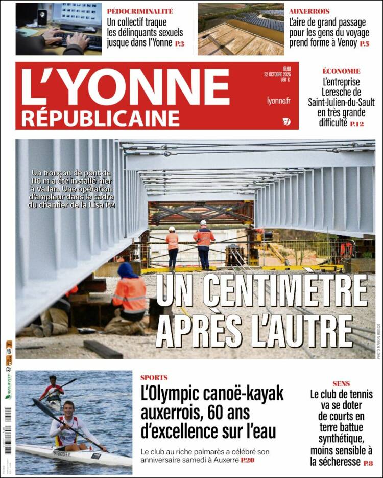 Portada de L'Yonne-Républicaine (France)