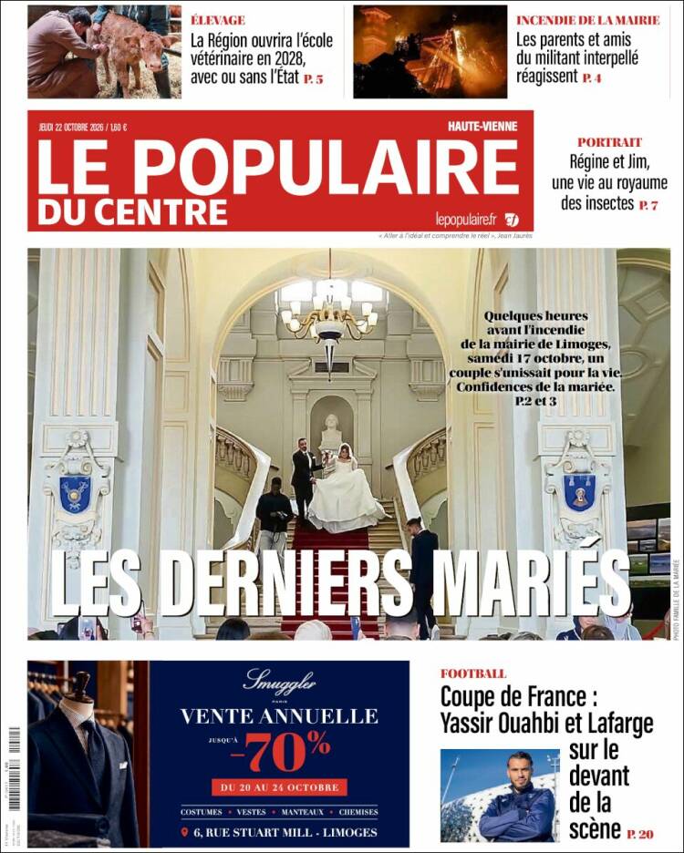 Portada de Le Populaire du Centre (Francia)