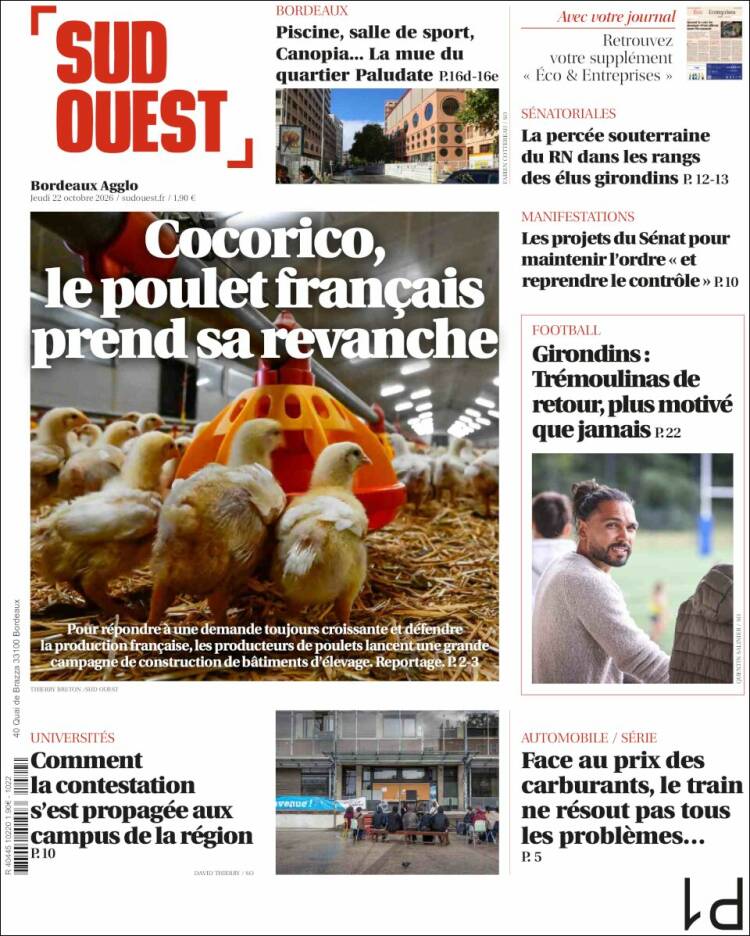 Portada de Sud Ouest (France)