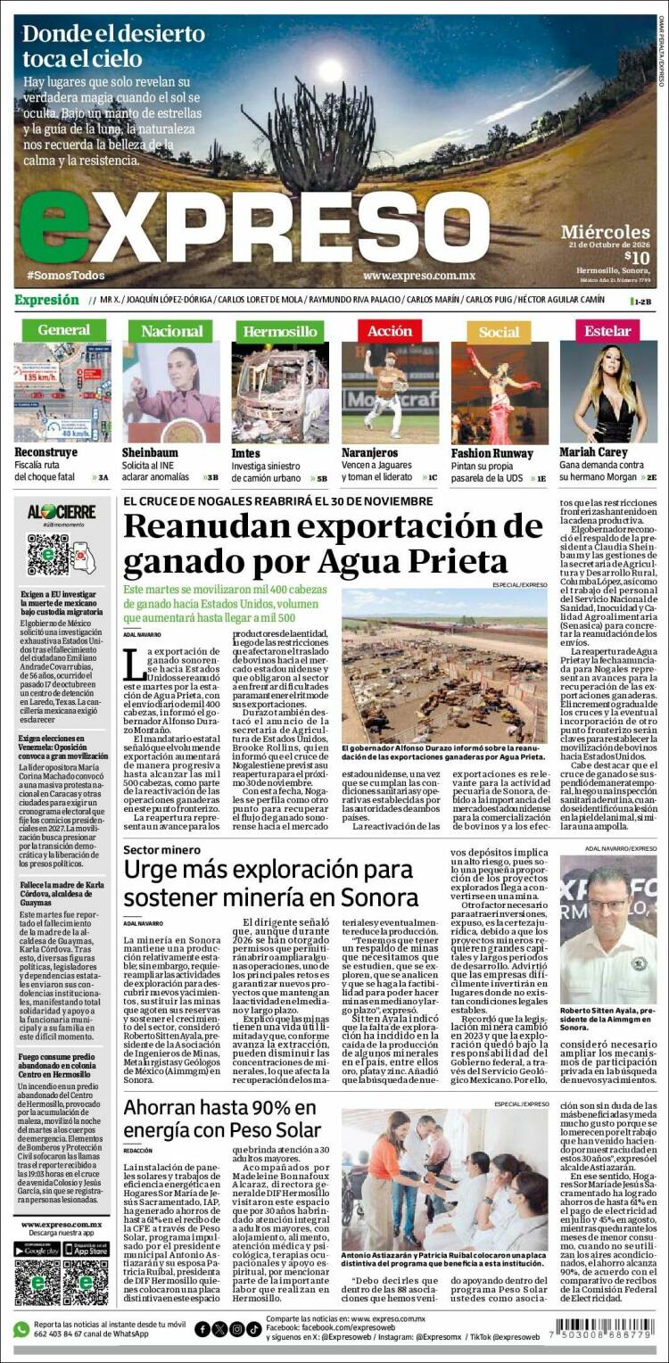 Portada de Expreso (Mexico)