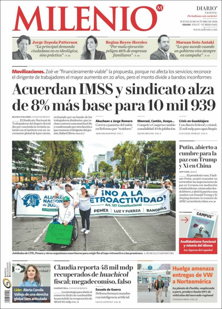 Portada de Milenio (Mexico)