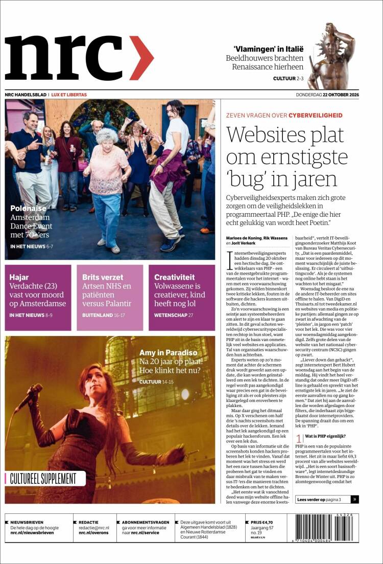 Portada de NRC Handelsblad (Netherlands)