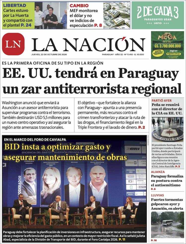 Portada de La Nación (Paraguay)