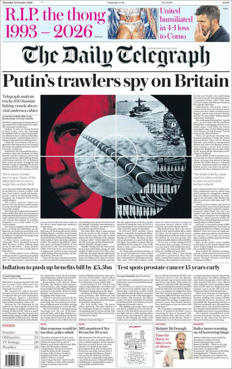 Portada de Daily Telegraph (United Kingdom)