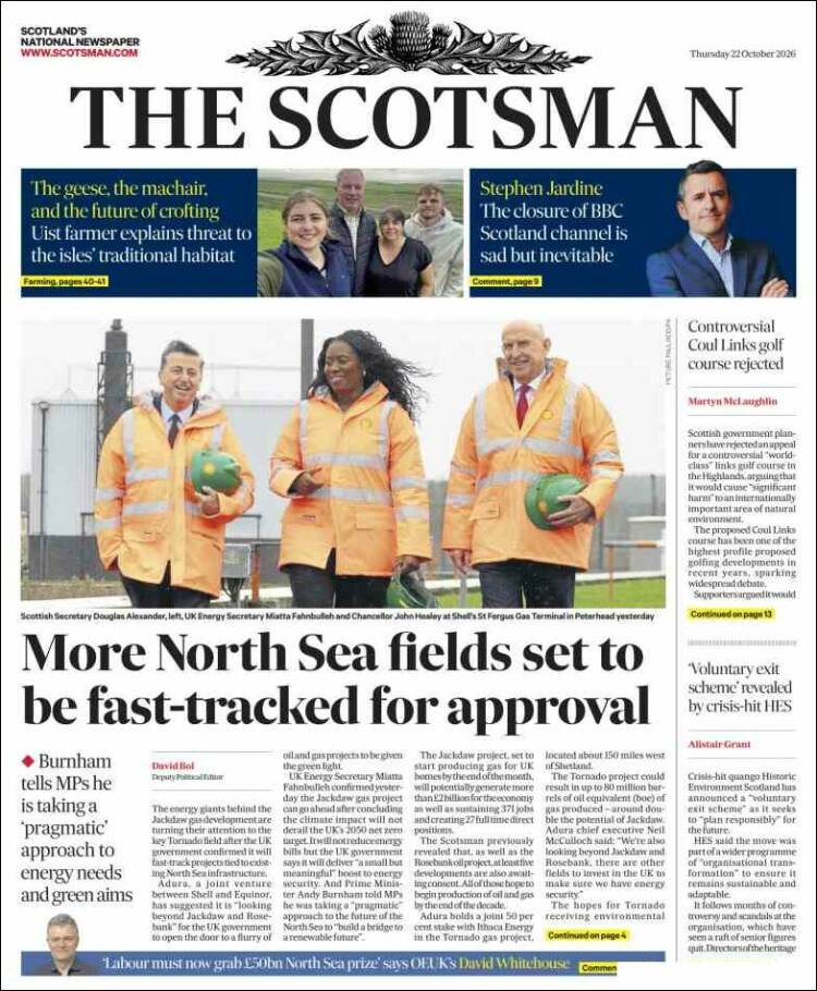 Portada de The Scotsman (United Kingdom)
