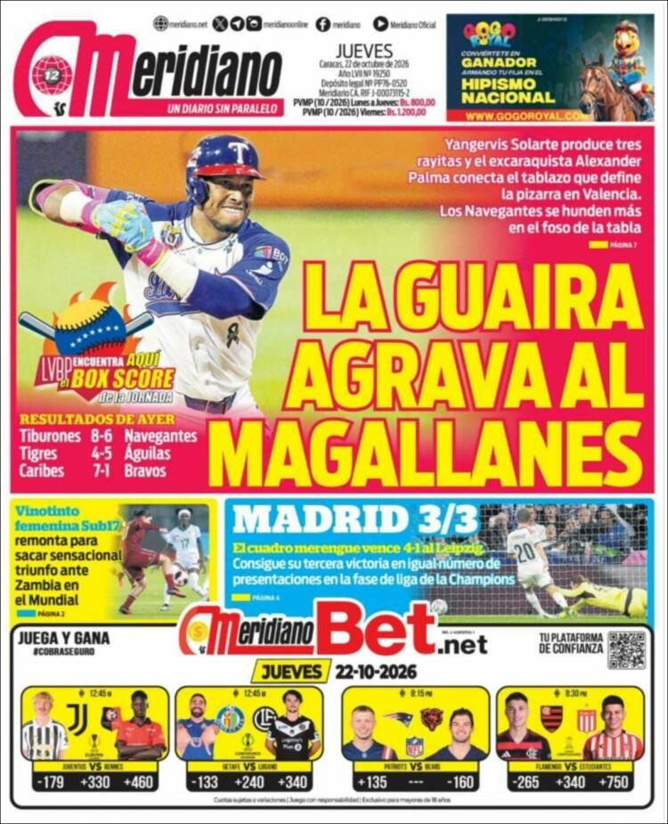 Portada de Meridiano (Venezuela)
