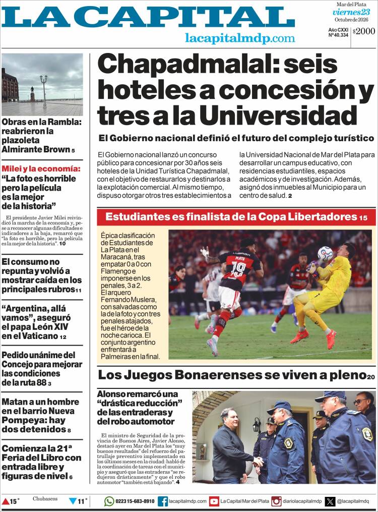 Portada de Diario La Capital - Mar del Plata (Argentina)