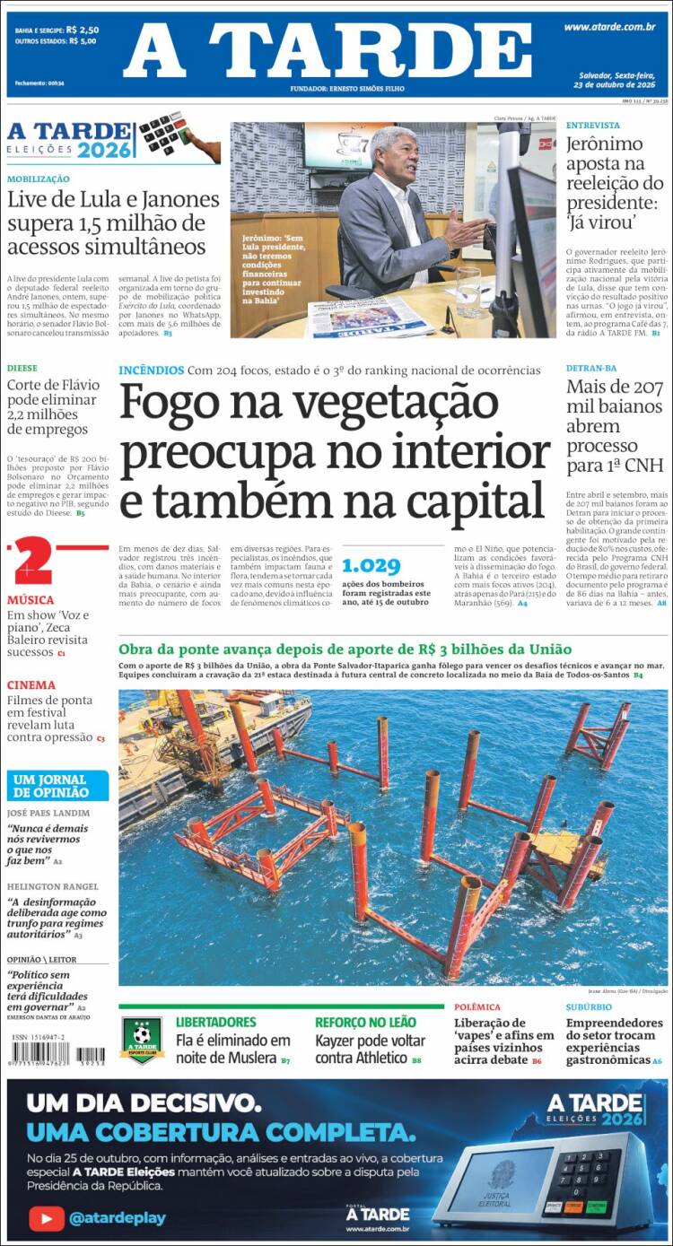 Portada de Diário A Tarde (Brasil)