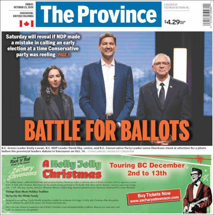 Portada de The Province (Canad&aacute;)
