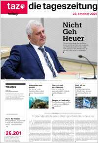 Portada de Die Tageszeitung (Allemagne)