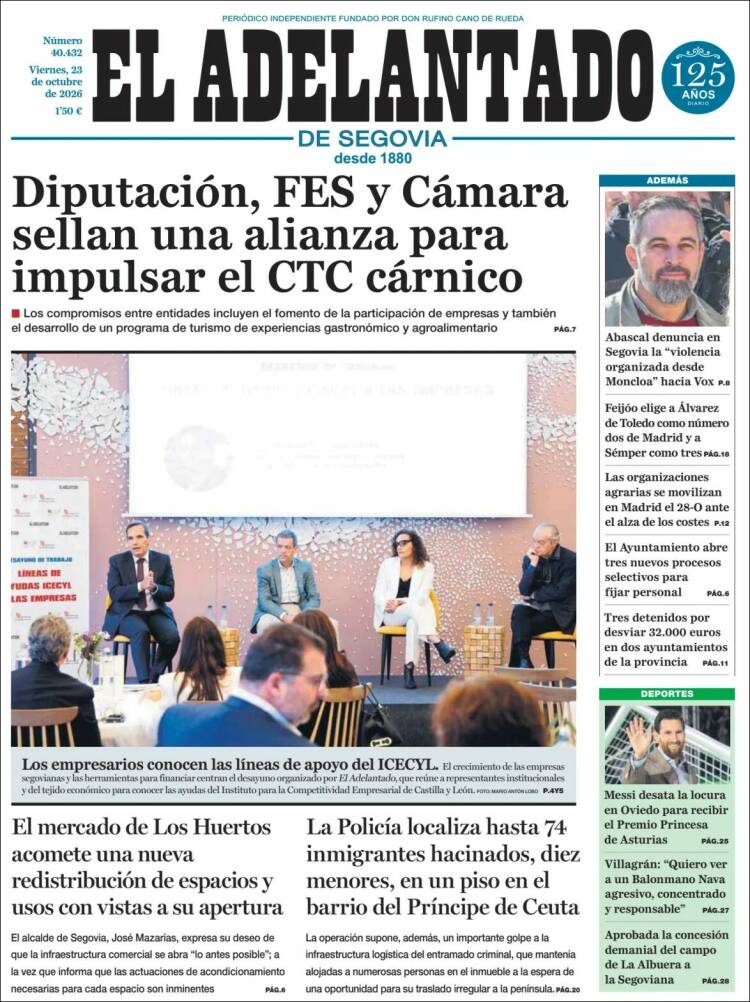 Portada de El Adelantado de Segovia (Espa&ntilde;a)