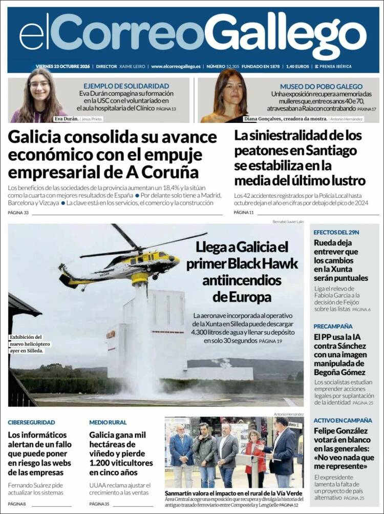 Portada de El Correo Gallego (Espa&ntilde;a)