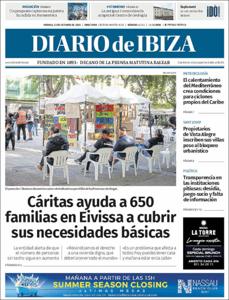 Portada de Diario de Ibiza (Espa&ntilde;a)
