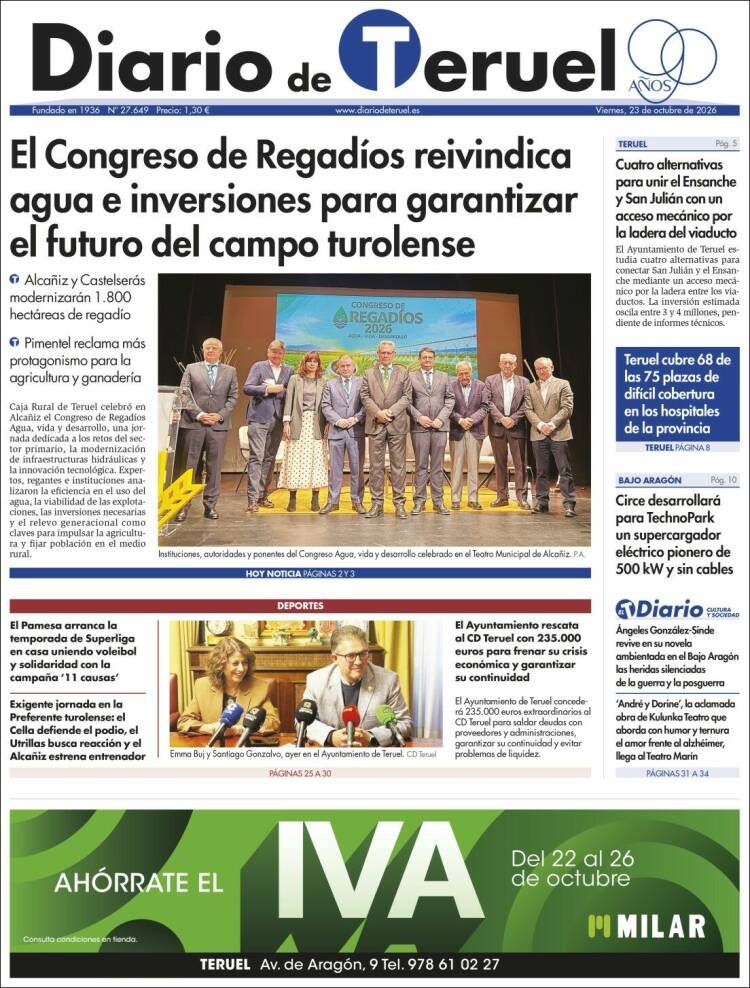 Portada de Diario de Teruel (Espa&ntilde;a)