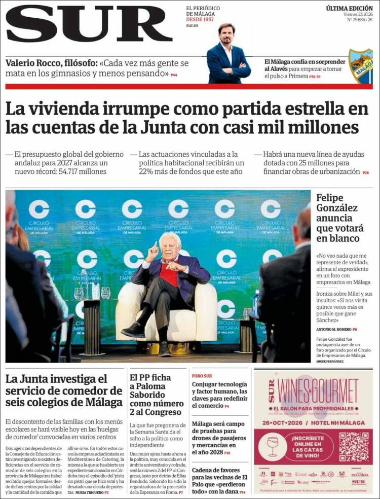 Portada de Diario el Sur (Espa&ntilde;a)