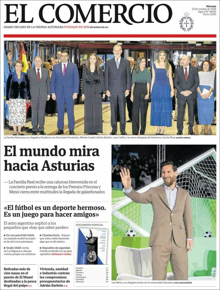 Portada de El Comercio - Gijón (Espa&ntilde;a)