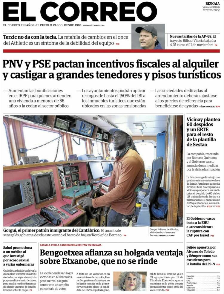 Portada de El Correo (Espa&ntilde;a)