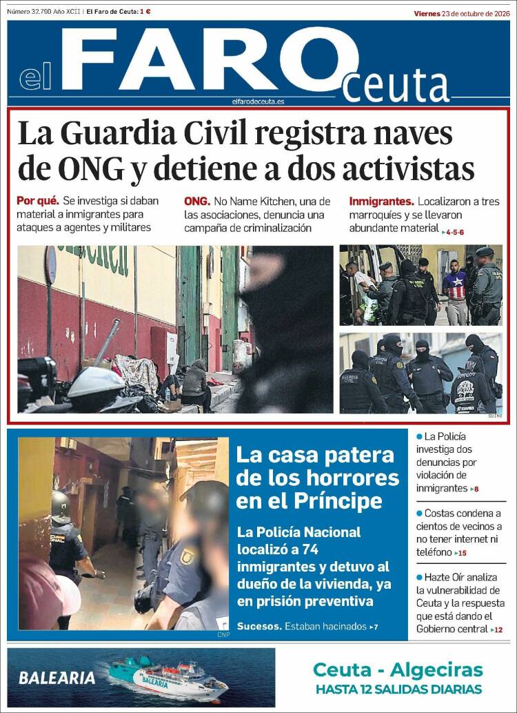 Portada de El Faro de Ceuta (Espa&ntilde;a)