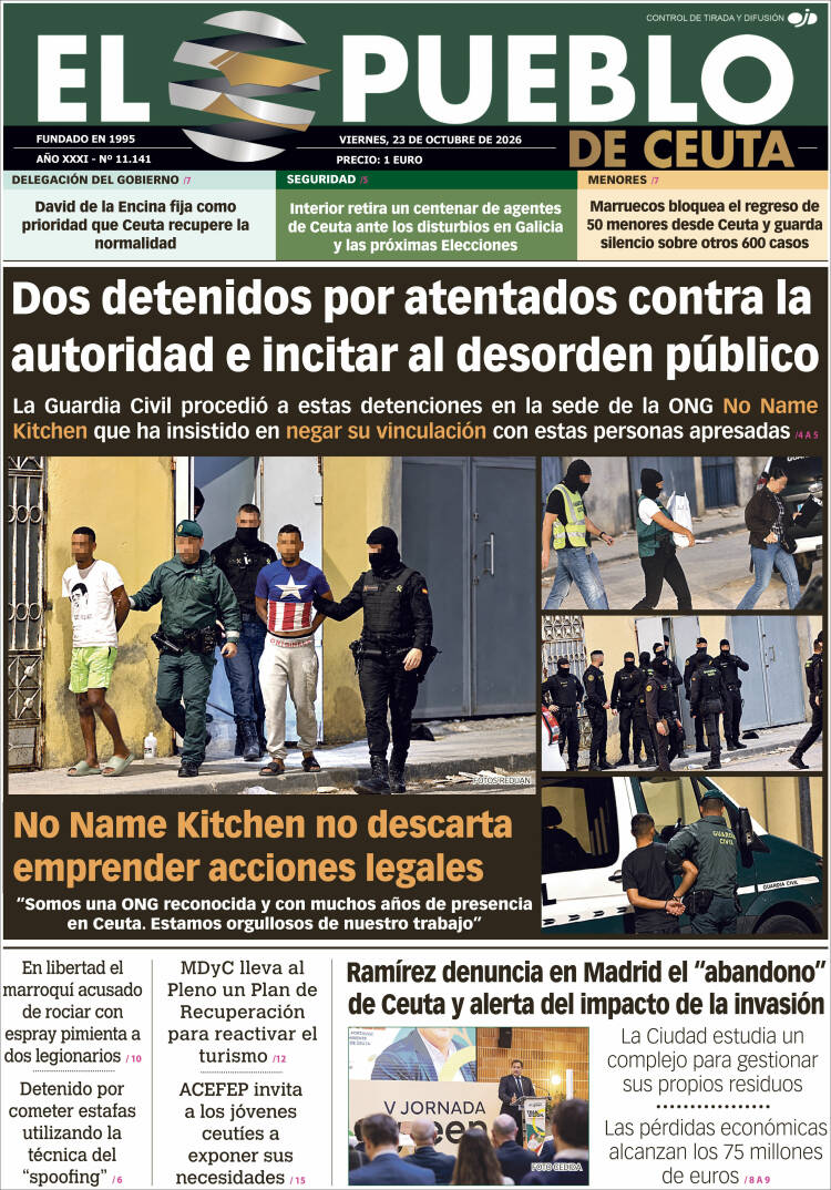 Portada de El Pueblo de Ceuta (Espa&ntilde;a)