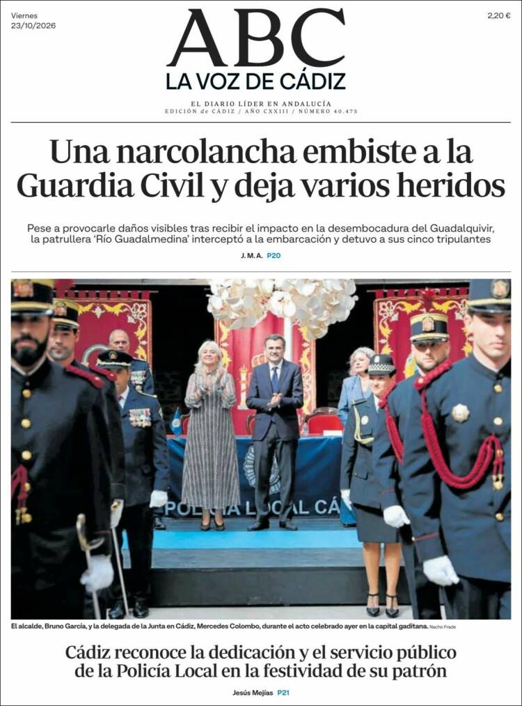 Portada de La Voz de Cádiz (Espa&ntilde;a)