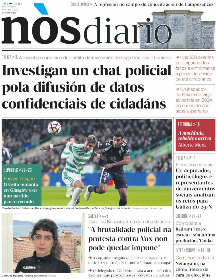 Portada de Nòs Diario (Espa&ntilde;a)