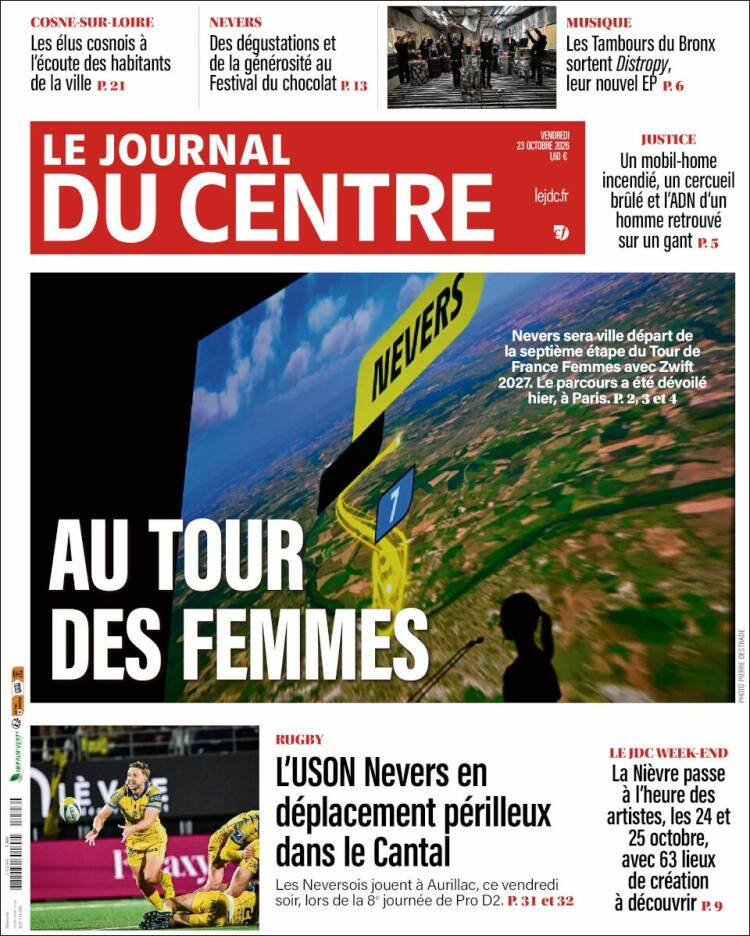 Portada de Le Journal du Centre (Francia)