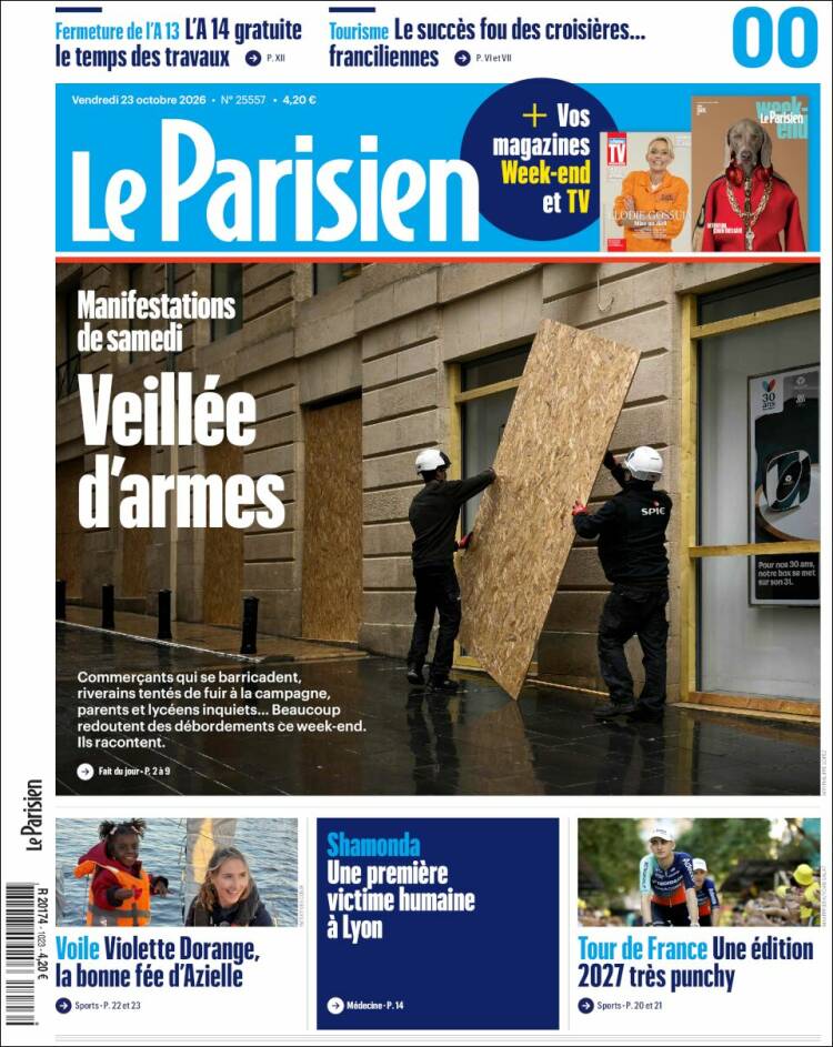 Portada de Le Parisien (Francia)