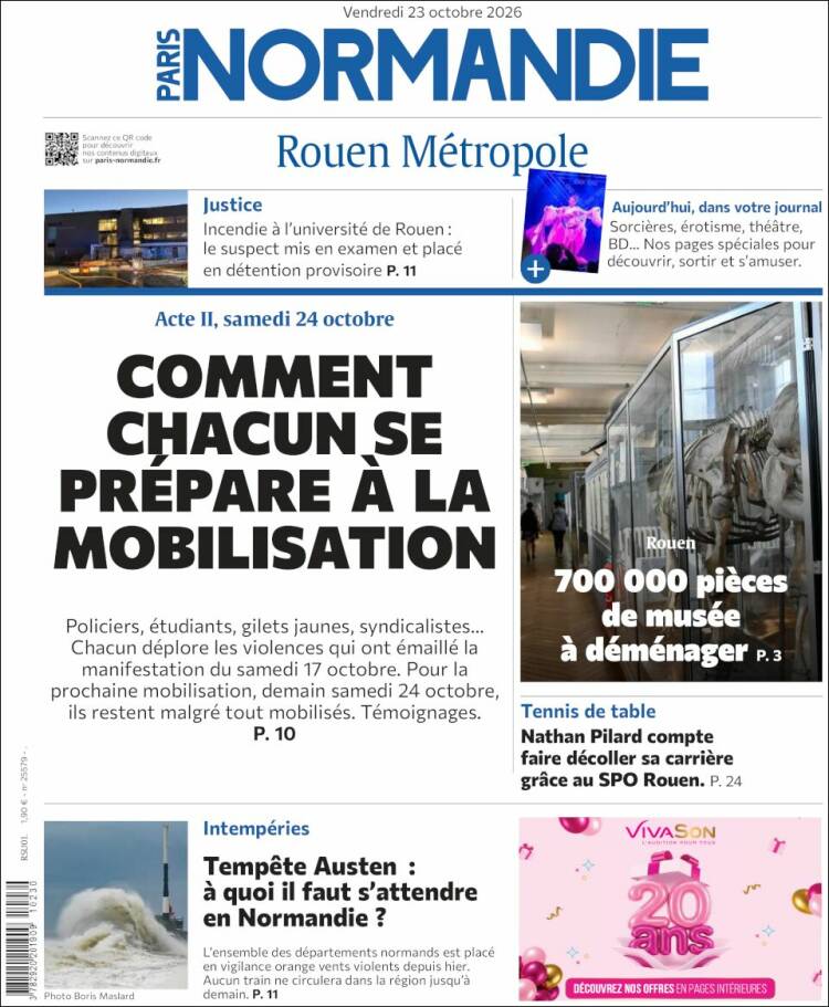 Portada de Paris Normandie (Francia)