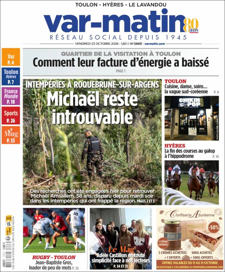 Portada de Var-Matin (Francia)