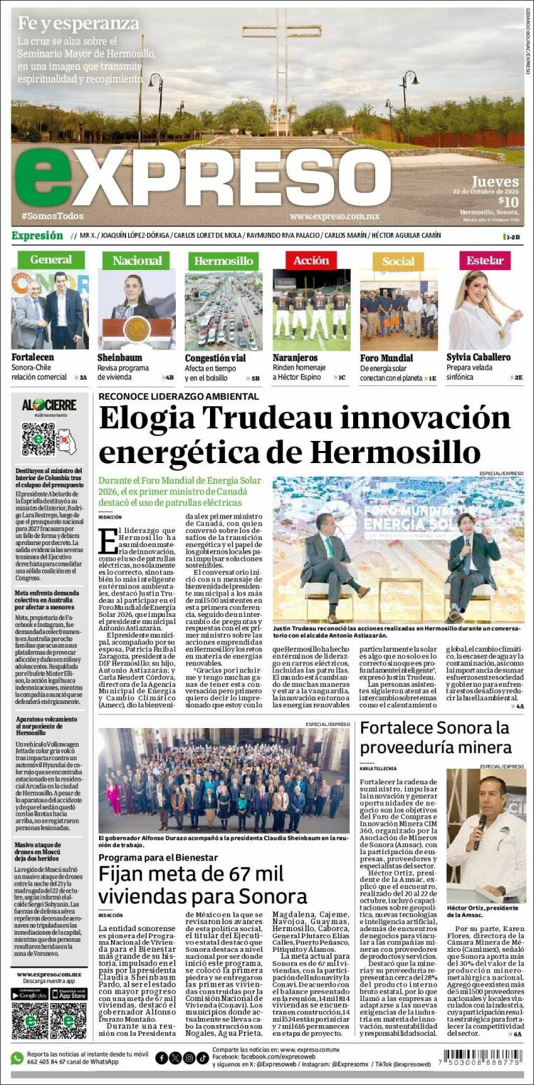 Portada de Expreso (M&eacute;xico)