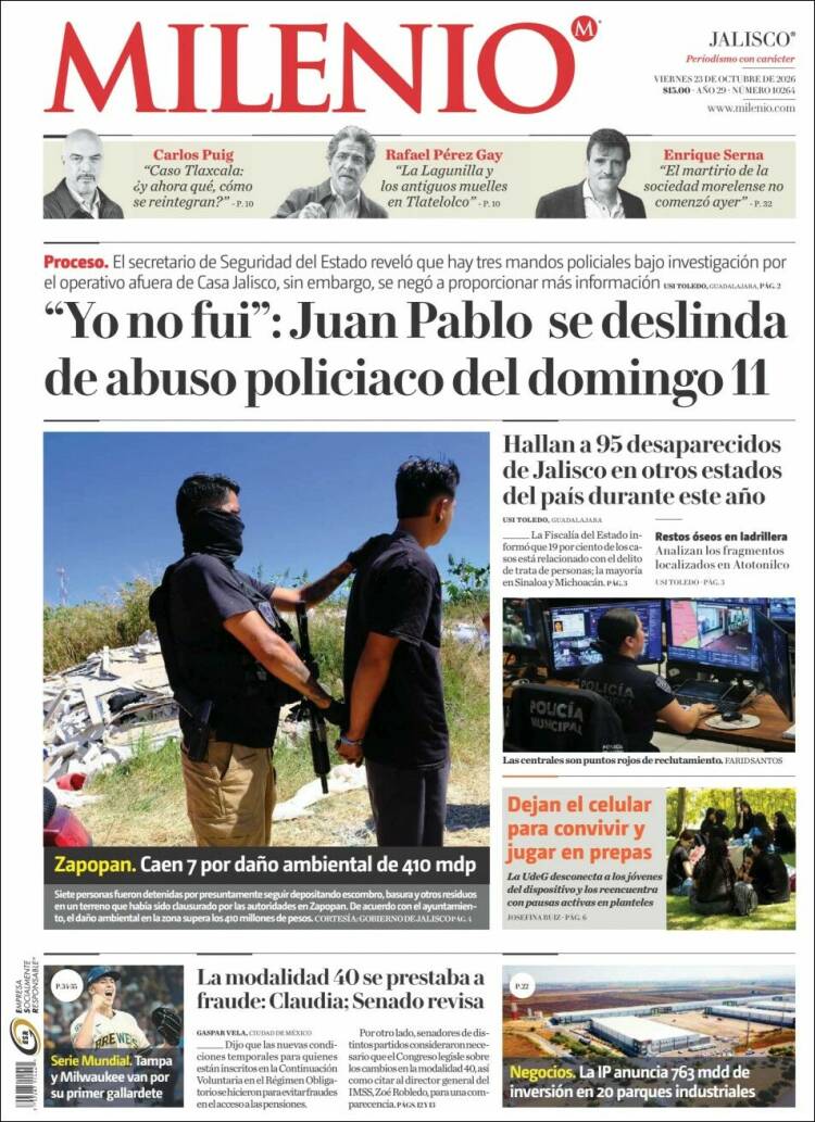 Portada de Milenio - Jalisco (M&eacute;xico)
