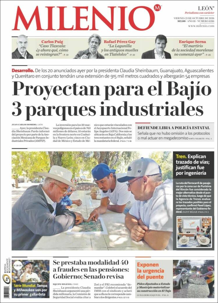 Portada de Milenio de León (M&eacute;xico)
