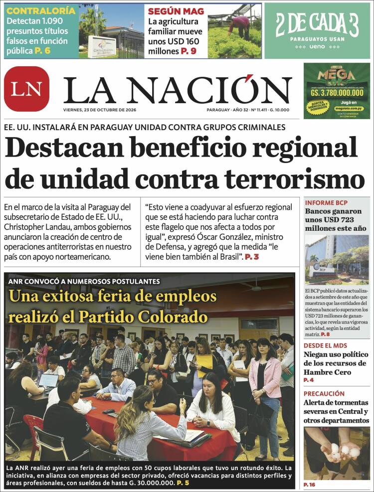 Portada de La Nación (Paraguay)