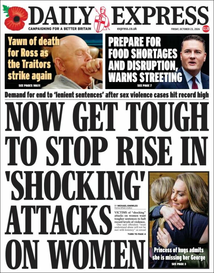 Portada de Daily Express (Reino Unido)